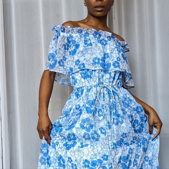 NWT Resortwear Blue Floral Maxi Dress - All Things Mochi | Size Small - Picture 5 of 9